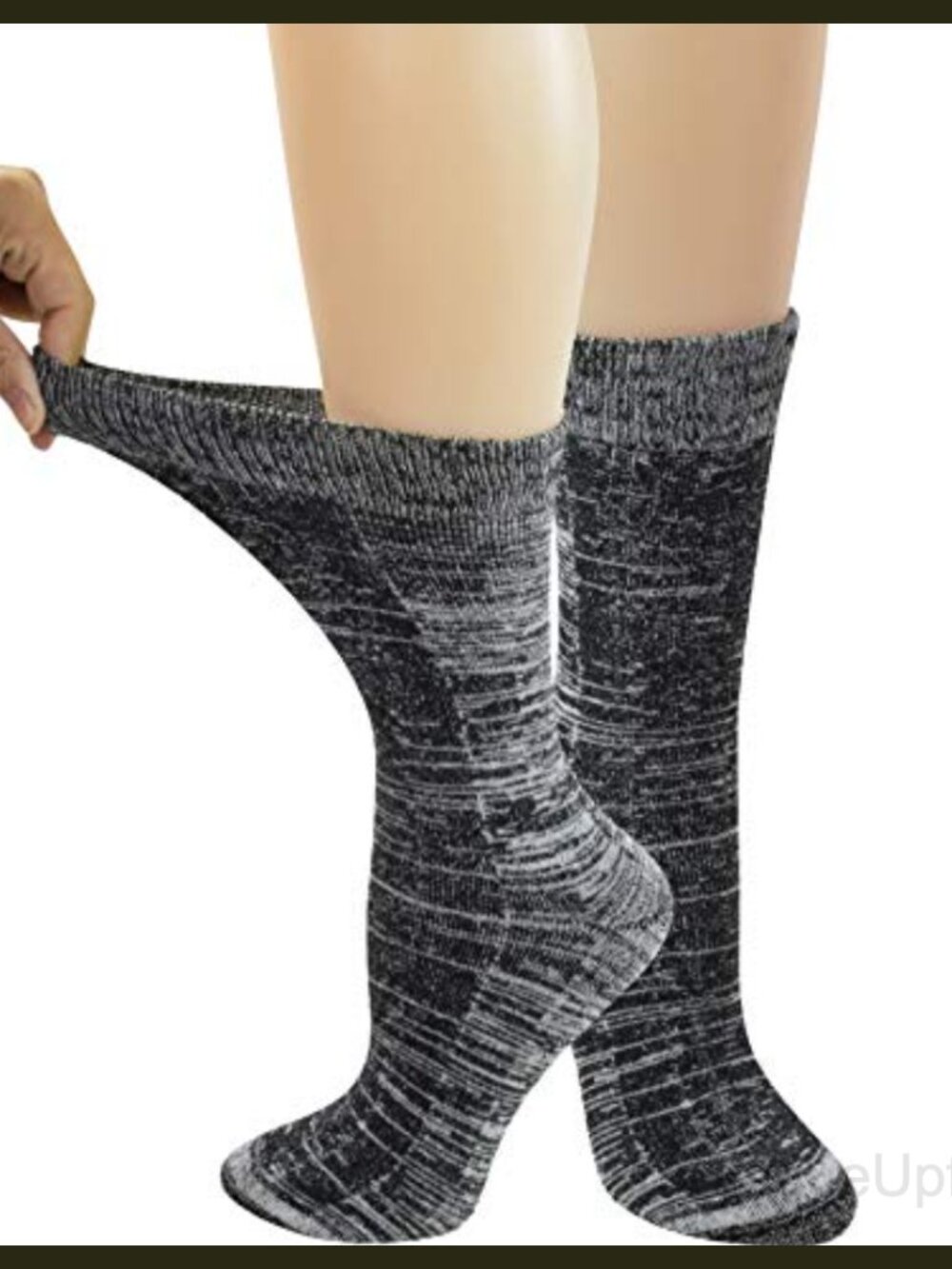 Thick Warm Winter Crew Socks Seamless Toe Non-Binding Cushioned 3 Pairs